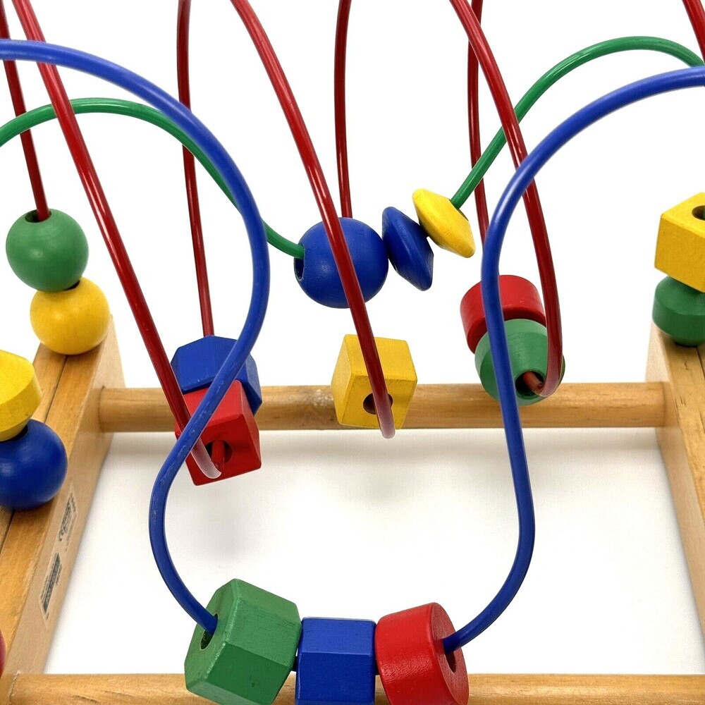 Toddler Toy Wood Bead Wire Roller Coaster Maze Play Education Dexterity IKEA